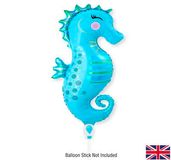 Oaktree Mini Shape 14inch Seahorse Iridescent (For Air) Packaged - Foil Balloons